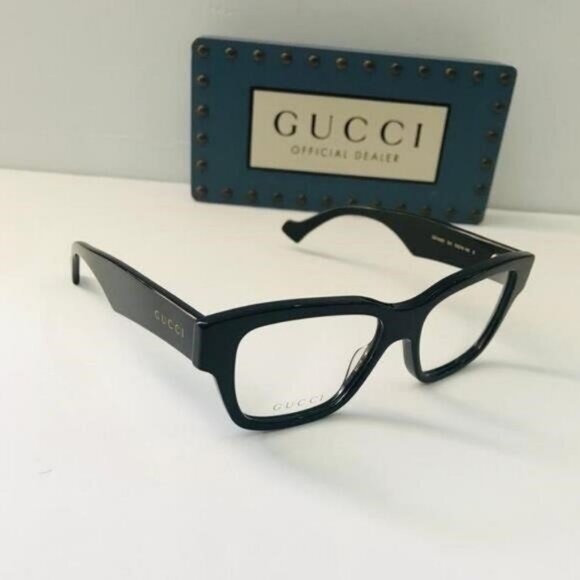 GUCCI GG1428O 001 square Gucci optical comes in a shiny black frame - Picture 3 of 13